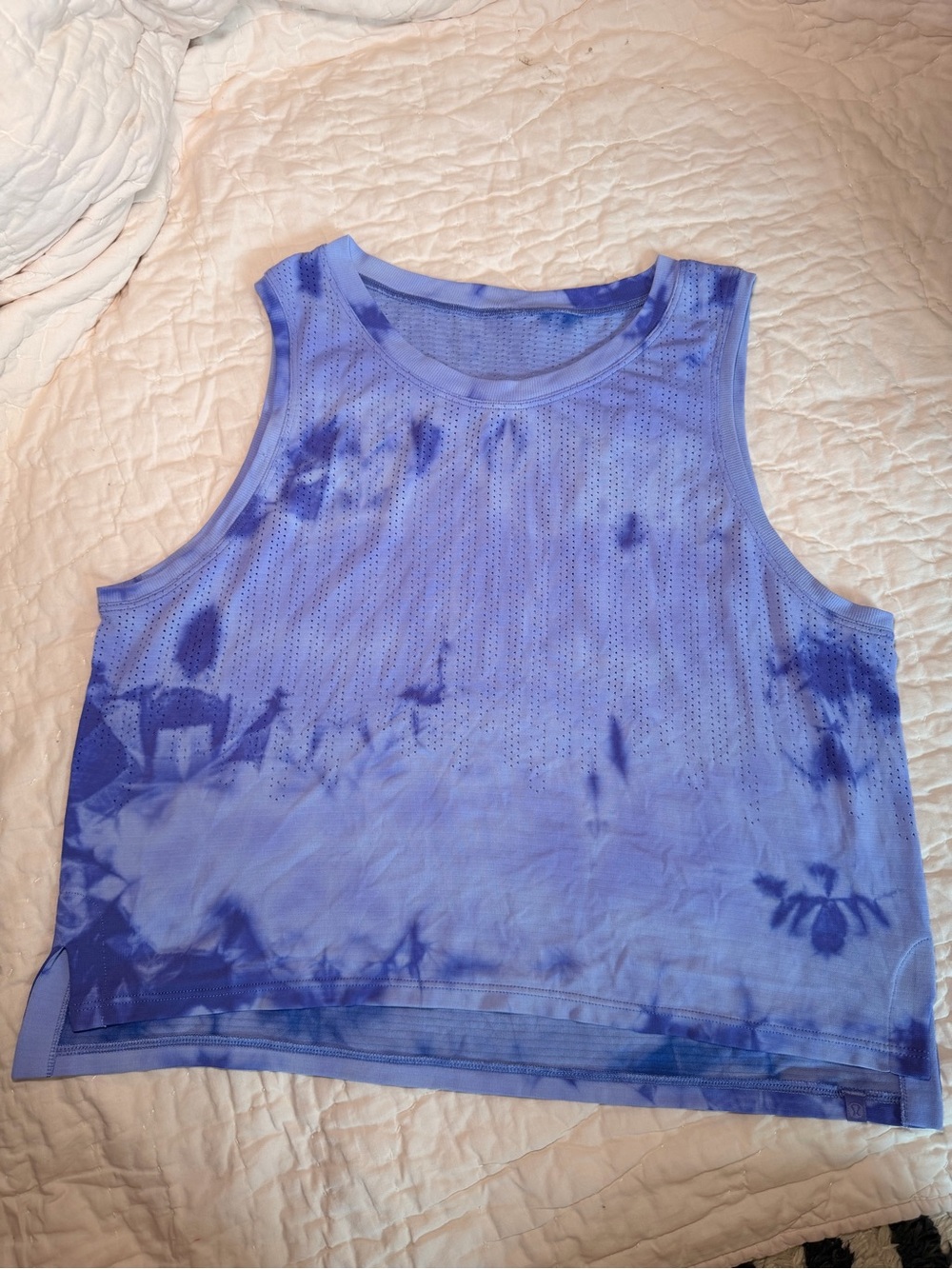 lululemon athletica Purple Tie-Dye Sleeveless Mesh Crop Tank